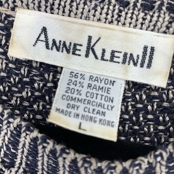 Vtg Anne Klein Womens Large Tunic Pullover Sweater Cable knit Grandpa 90’s Dress - Picture 4 of 7